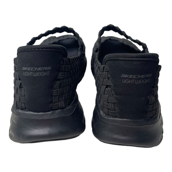 Skechers Synergy Women’s Black Open Toe Weave Memory Foam Sandals - Picture 5 of 9